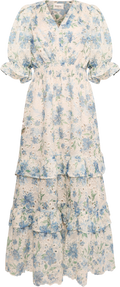 Nanni Flower Maxi Dress - Blue Flower