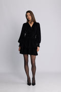 Jade Velvet Solid Dress - Black