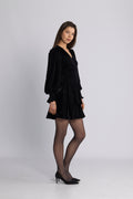 Jade Velvet Solid Dress - Black