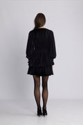 Jade Velvet Solid Dress - Black