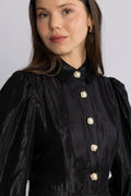 Mandy Organza Mini Dress - Black