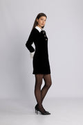 Runa Velvet Mini Dress - Black