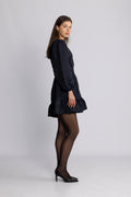 Svanhild Brocade Floral Dress - Dark Navy