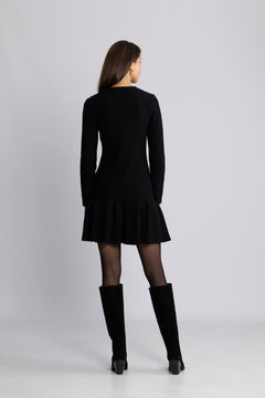 Gerda Crochet Mini Dress - Black
