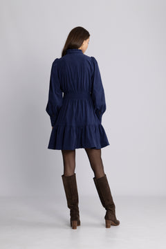 Liv Cord Solid B Dress - Blue