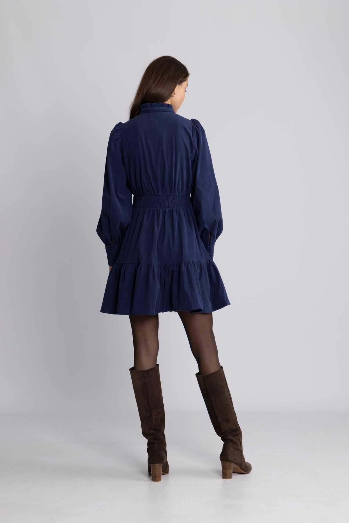 Liv Cord Solid B Dress - Blue