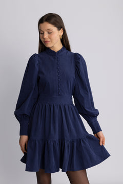 Liv Cord Solid B Dress - Blue