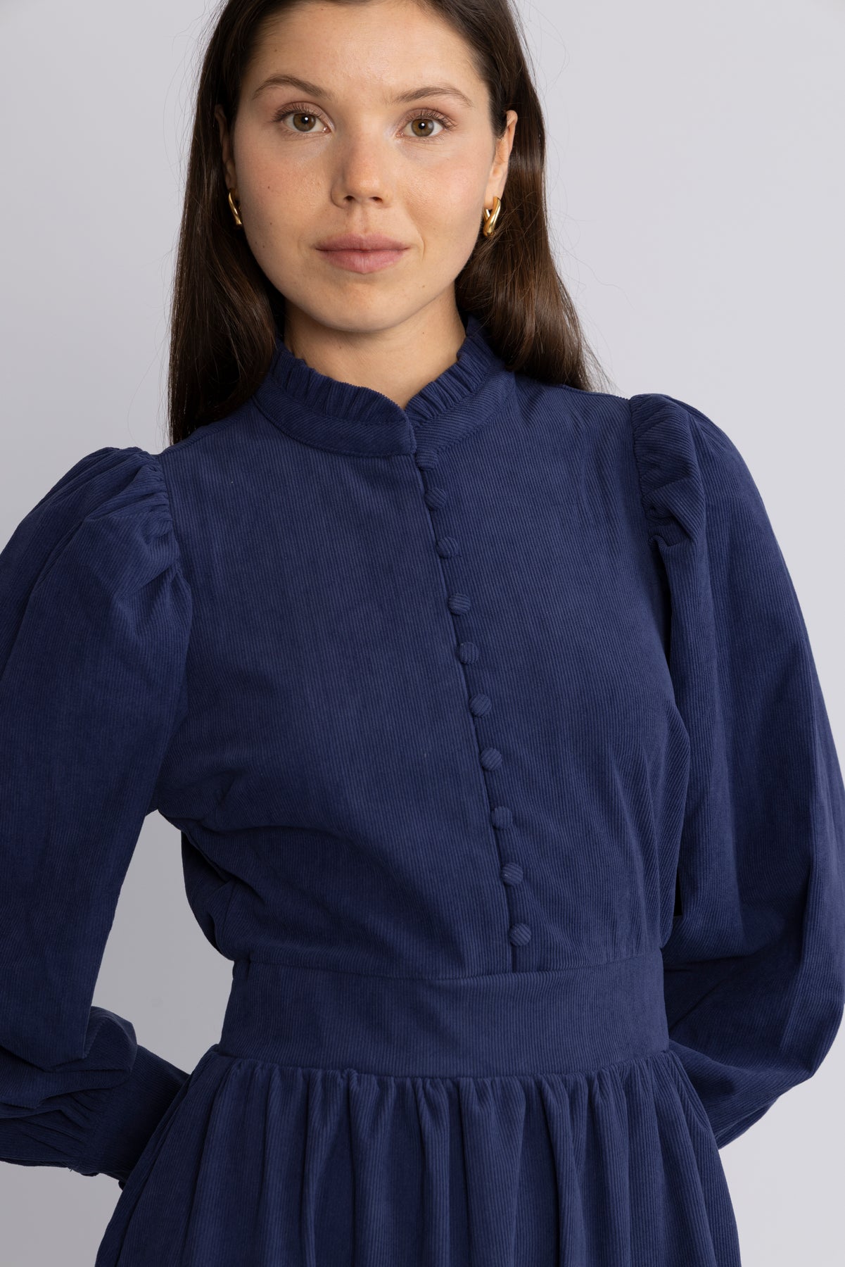 Liv Cord Solid B Dress - Blue