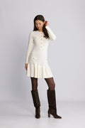 Gerda Crochet Mini Dress - Creme