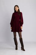 Liv Cord Solid Dress - Wine
