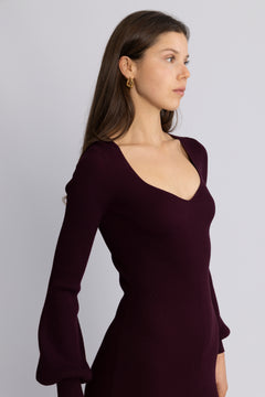 Janet Knit Dress - Burgundy
