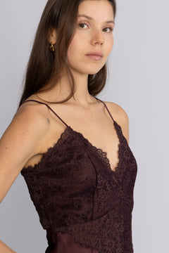 Signi Slip Satin Dress - Bordeaux