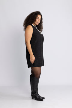 Bolette Boucle Sequins Dress - Black