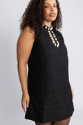 Bolette Boucle Sequins Dress - Black