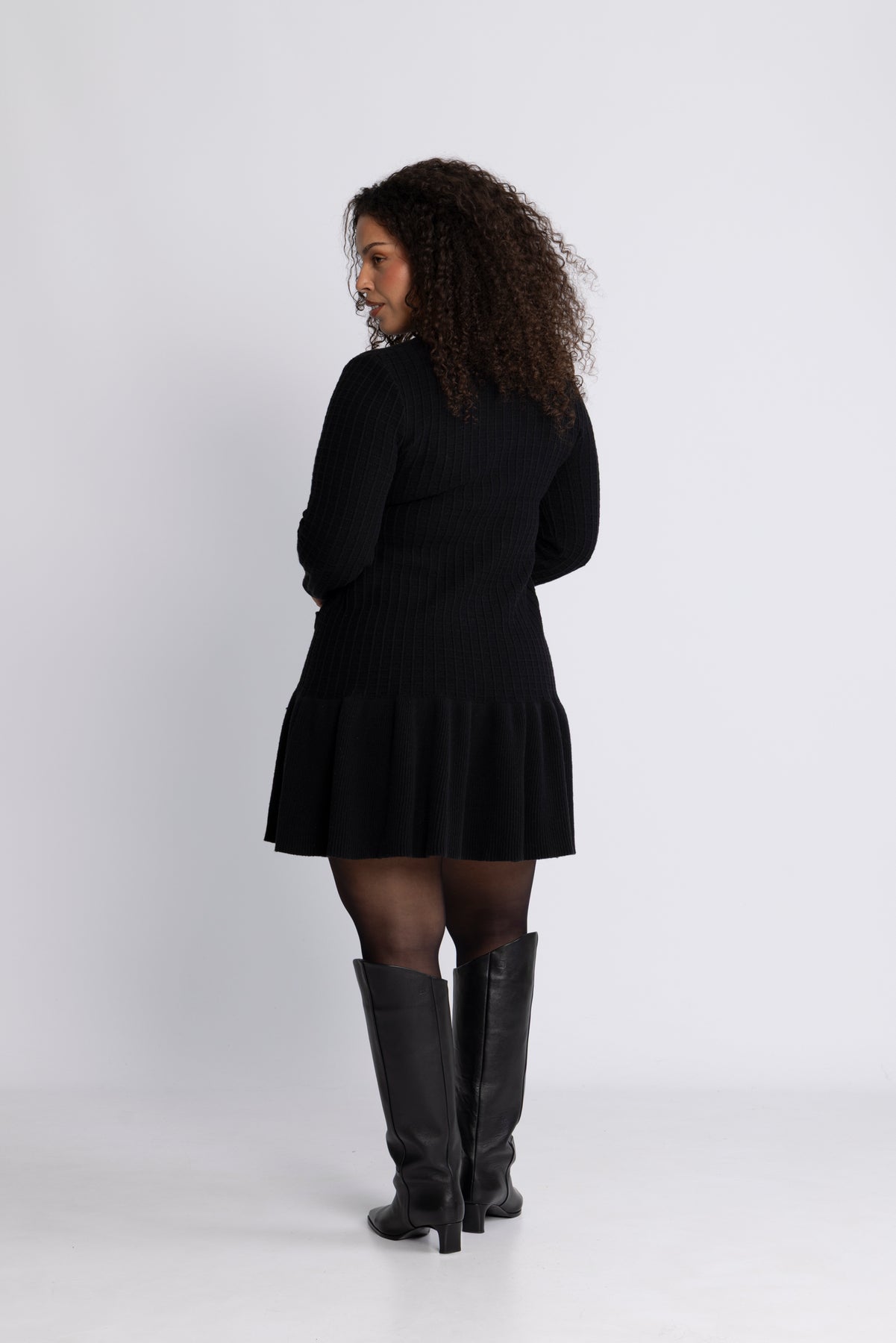 Gerda Crochet Mini Dress - Black
