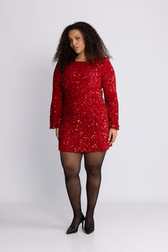 Sally Sequins Mini Dress - Red