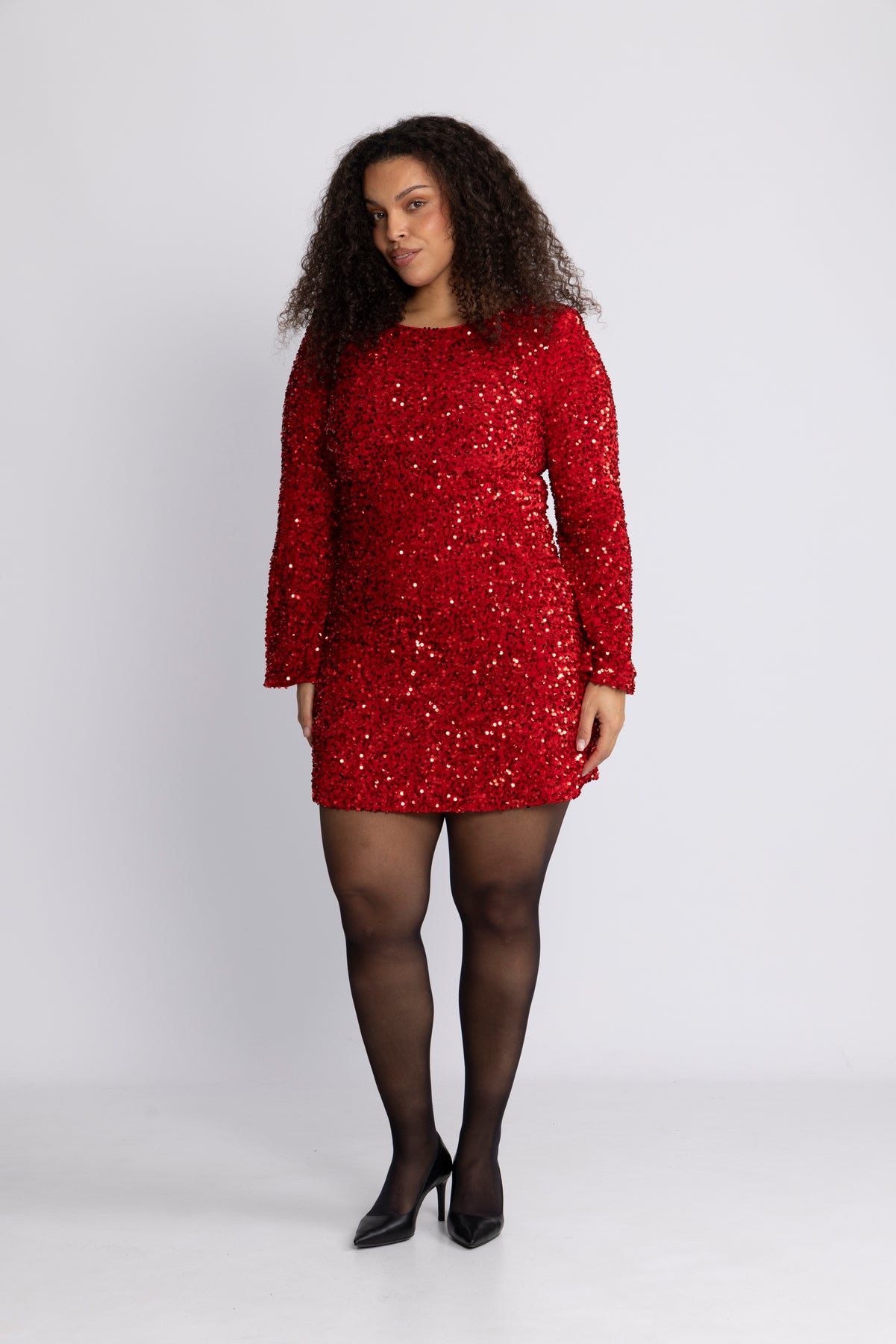 Sally Sequins Mini Dress - Red