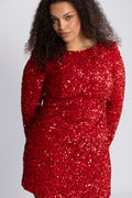 Sally Sequins Mini Dress - Red