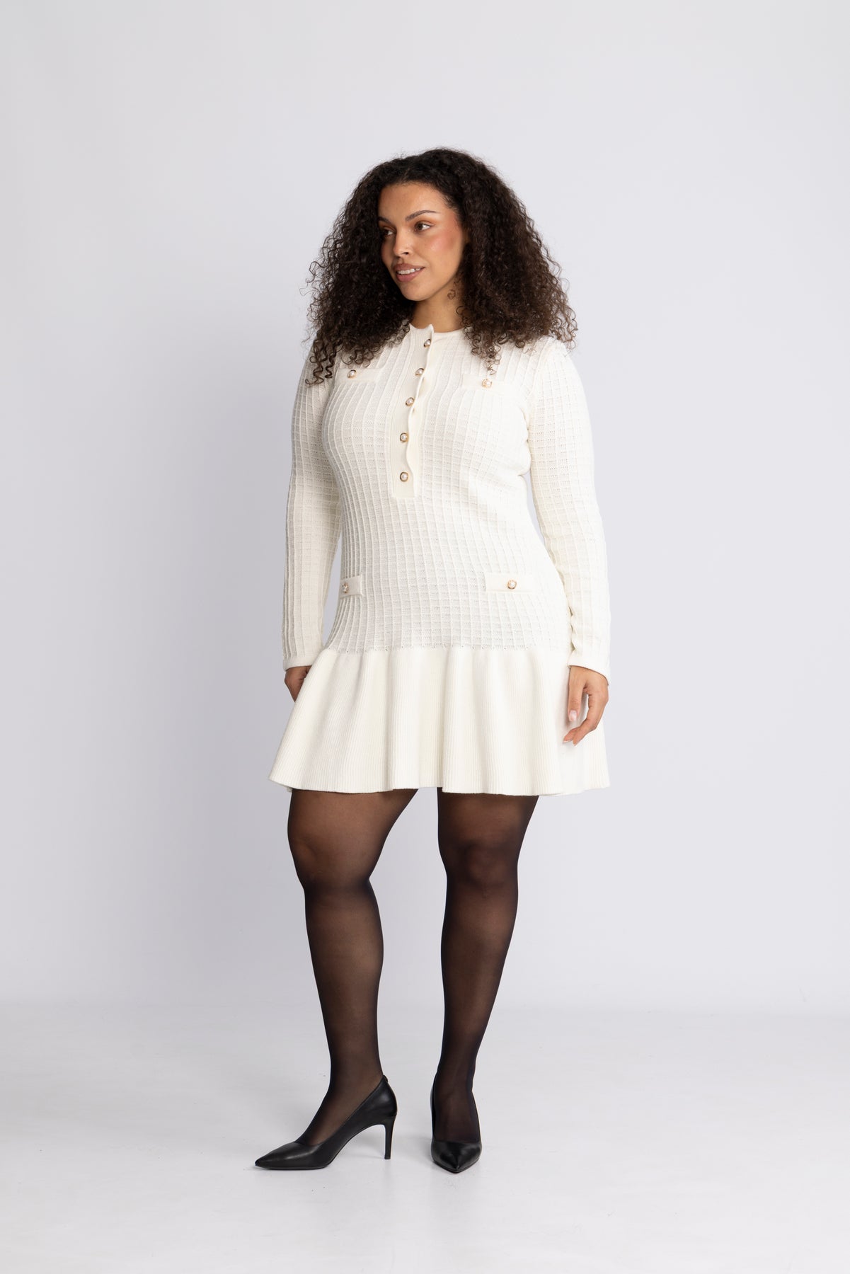 Gerda Crochet Mini Dress - Creme