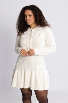 Gerda Crochet Mini Dress - Creme