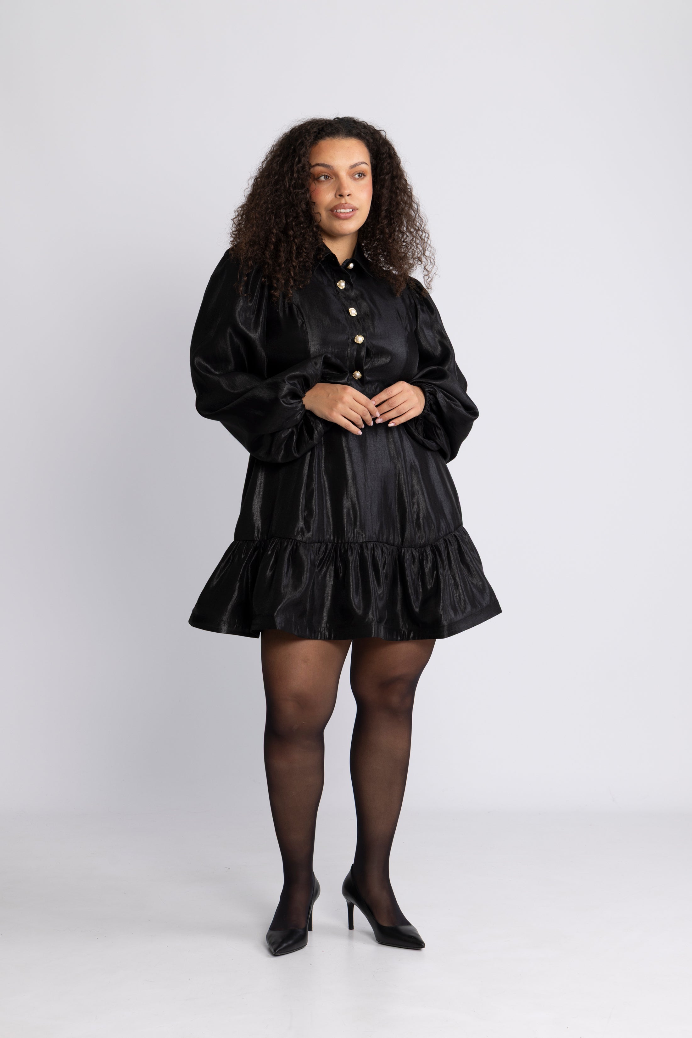 Mandy Organza Mini Dress - Black