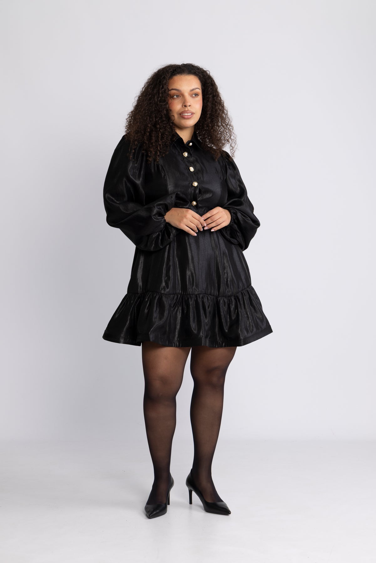 Mandy Organza Mini Dress - Black