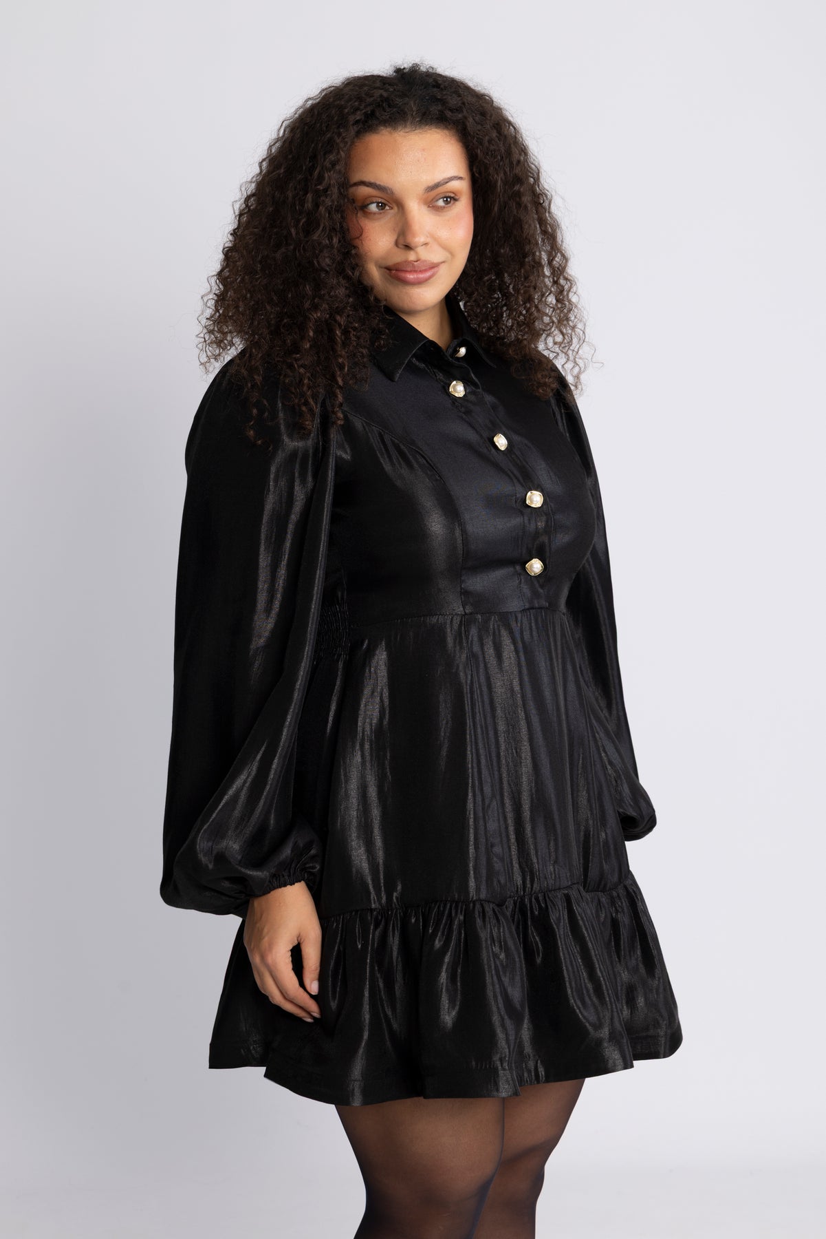 Mandy Organza Mini Dress - Black