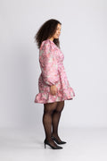 Svanhild Brocade Flower Dress - Pink