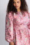Svanhild Brocade Flower Dress - Pink