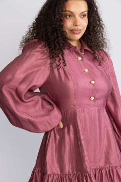 Mandy Organza Mini Dress - Pink Rose