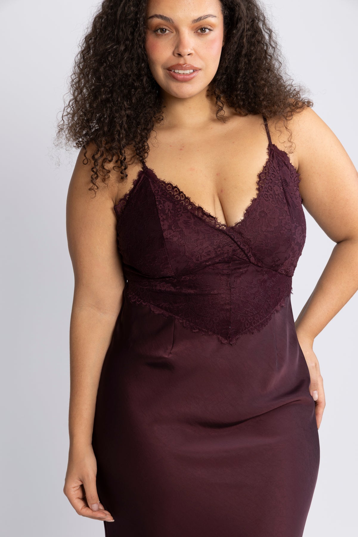 Signi Slip Satin Dress - Bordeaux