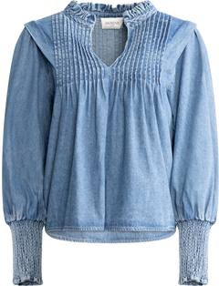 Emma Denim Blouse - Blue