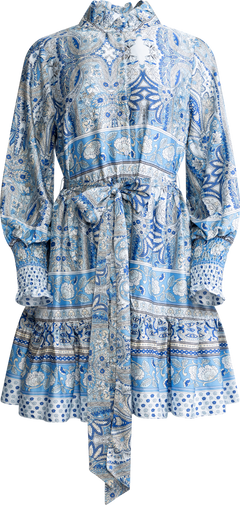 Saga Wide Paisley Dress - Blue