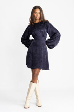 Edda Jacquard Short Dress - Navy