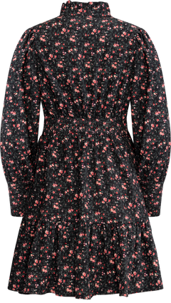 Liv Cord Print Dress - Black