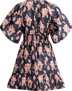 Svanhild Brocade Dress - Navy Flower