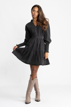 Evina Denim Dress - Black