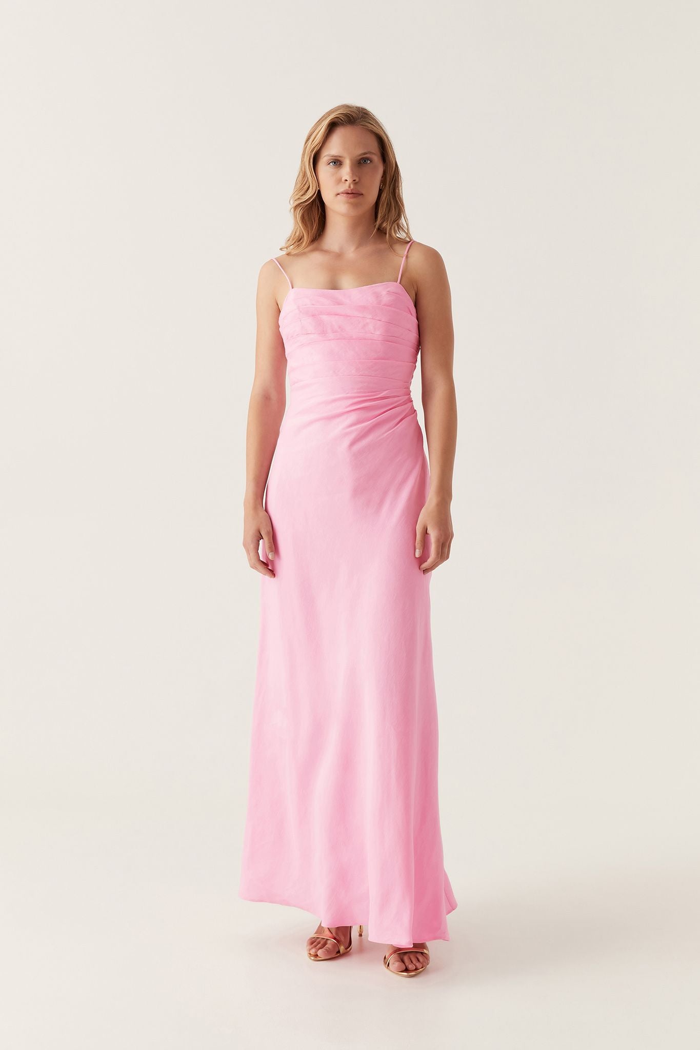 Clarice Draped Maxi Dress - Bon Bon Pink