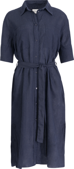 Rel Linen Ss Shirt Dress - Evening Blue