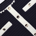 Crochet Contrast Trim Cardigan - Navy