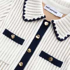 Crochet Collared Mini Dress - Cream