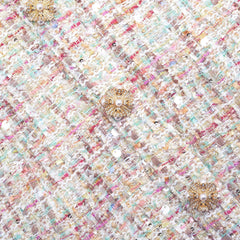 Pastel Boucle V-Neck Mini Dress - Multi