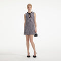 Boucle Embellished Mini Dress - Black