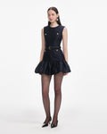 Taffeta Mini Dress - Navy