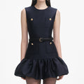 Taffeta Mini Dress - Navy