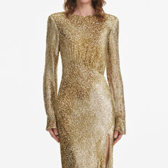 Fil Coupé Maxi Dress - Gold