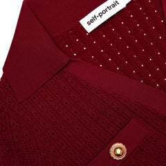 Pointelle Knit Mini Dress - Burgundy
