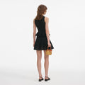 Pointelle Knit Mini Dress - Black