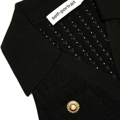 Pointelle Knit Mini Dress - Black