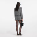 Houndstooth Crystal Trim Jacket - Black And White